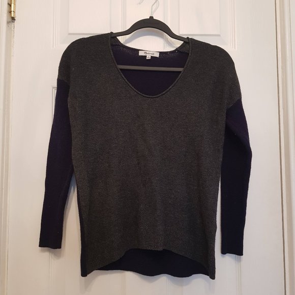 Madewell Kimball Colorblock Sweater Navy/Grey - Picture 5 of 11